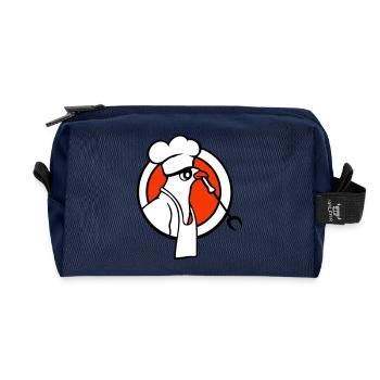 Oiseau griller des saucisses griller délicieusement manger des saucisses - Trousse de toilette en tissu recyclé - marine - Devant