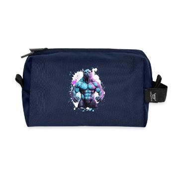 Grizzly Bear Muscles - Recycled Toiletry Zip Bag - navy - Front