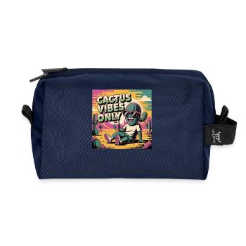 Cactus Vibes Only - Recycelte Kulturtasche - Navy - Vorne