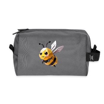Abeille mignonne bourdon – Nature Design Géométrique - Trousse de toilette en tissu recyclé - anthracite - Devant
