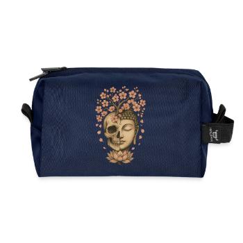 Leben Tod Buddha Blüte Symbolische Kunst - Recycelte Kulturtasche - Navy - Vorne
