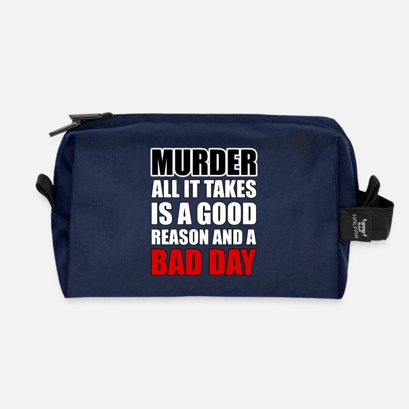 Mord – ein guter Grund und ein schlechter Tag - Recycelte Kulturtasche - Navy