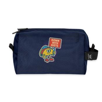Protest Taco Against Diets - Recycled Toiletry Zip Bag - navy - Front