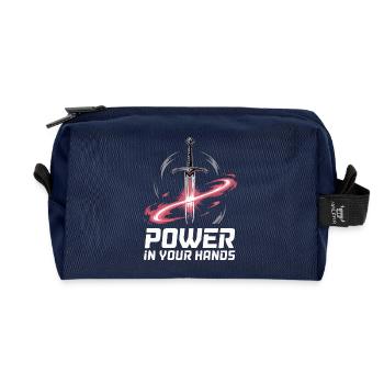 POWER IN YOUR HANDS - Recycled Toiletry Zip Bag - navy - Front