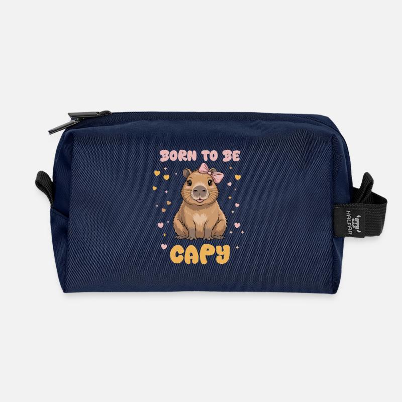 Geboren, um Capy Illustration zu sein - Recycelte Kulturtasche - Navy