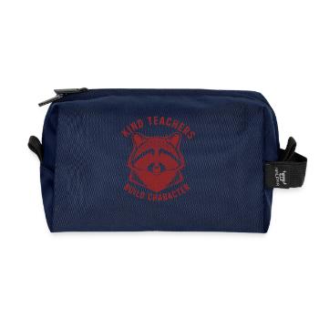 Kind Teachers Build Character Appreciation Raccoon - Recycelte Kulturtasche - Navy - Vorne