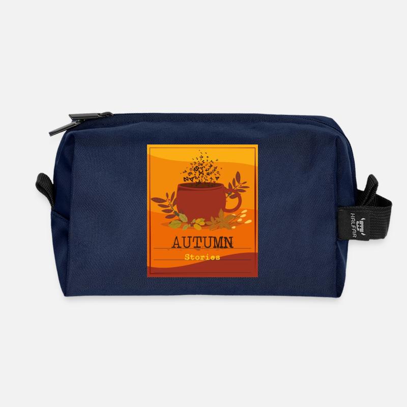 Herbstliche Geschichten Design - Recycelte Kulturtasche - Navy