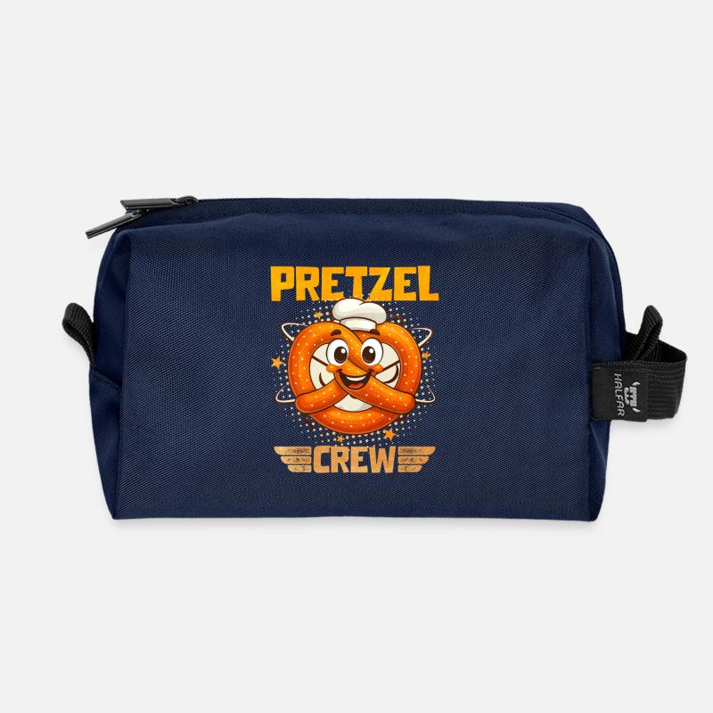 Bretzel Pretzel Bäcker mit Lächeln - Recycelte Kulturtasche - Navy