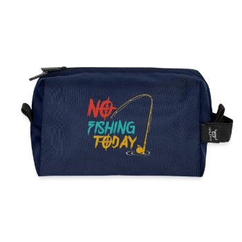 Heute kein Angeln, lustiges Angeln Fischer - Recycelte Kulturtasche - Navy - Vorne
