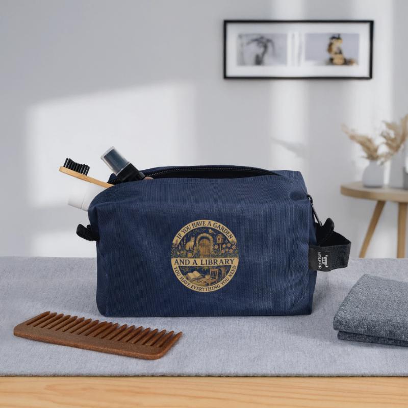 A SQL query goes into a bar, goes to two T Recycled Toiletry Zip Bag