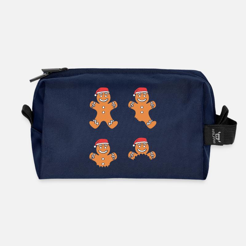 Lebkuchen Weihnachten Lebkuchenmann Gingerbread - Recycelte Kulturtasche - Navy