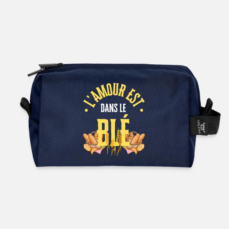 Die Liebe steckt im Weizen - Recycelte Kulturtasche - Navy