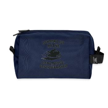 Schwarz ist meine Lieblingsgeschwindigkeit - Recycelte Kulturtasche - Navy - Vorne