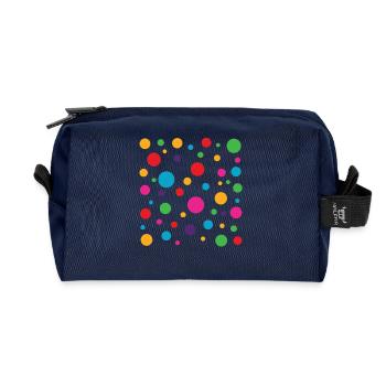 Spotty Spotted Colourful Polka Dot Kids - Recycled Toiletry Zip Bag - navy - Front