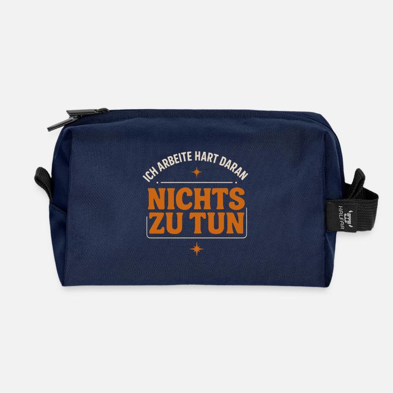 Ich arbeite hart daran, nichts zu tun lustig Büro - Recycelte Kulturtasche - Navy