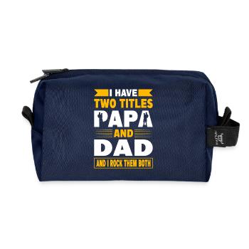 Best Dad in the World Gifts Father Christmas - Recycled Toiletry Zip Bag - navy - Front