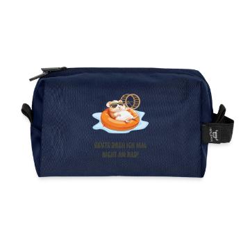 Hamster se relaxant dans la piscine - Trousse de toilette en tissu recyclé - marine - Devant