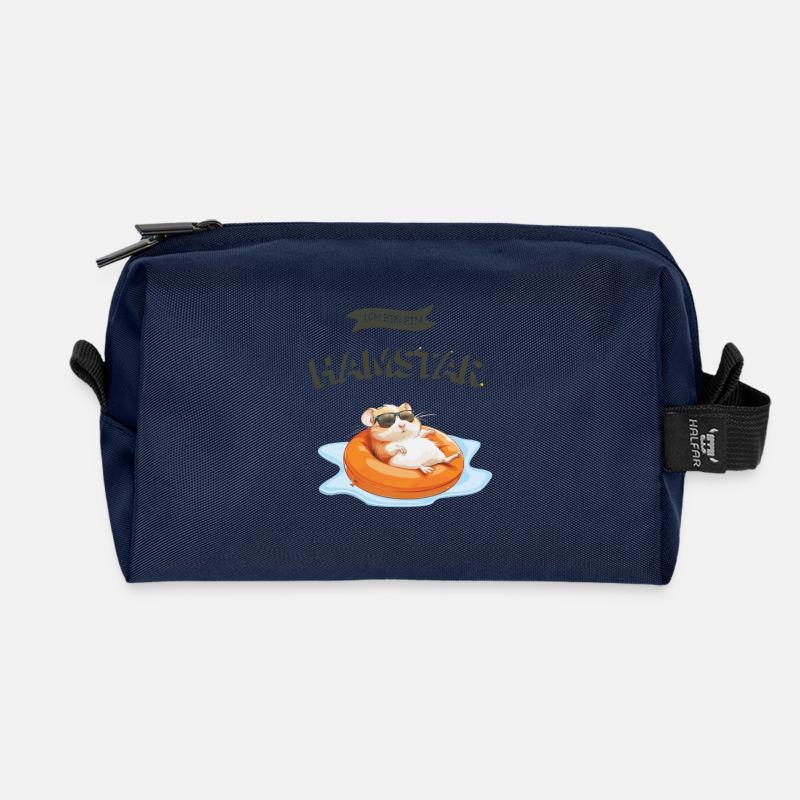 Hamster Hamstar - Recycelte Kulturtasche - Navy