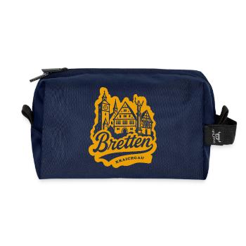 Bretten Skyline Vintage Lettering - Recycelte Kulturtasche - Navy - Vorne