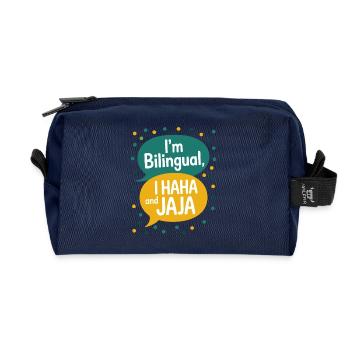 Professeur drôle d’espagnol anglais - Trousse de toilette en tissu recyclé - marine - Devant