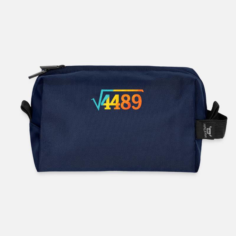 Funny Meme 67, Square Root 4489 - Recycled Toiletry Zip Bag - navy