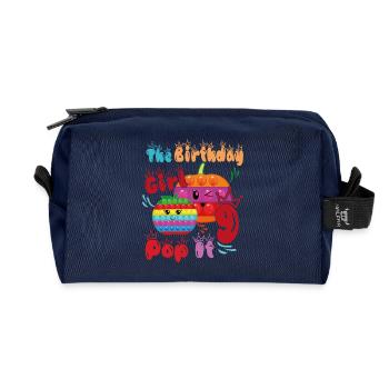 Das Geburtstagskind Pop It9 - Recycelte Kulturtasche - Navy - Vorne