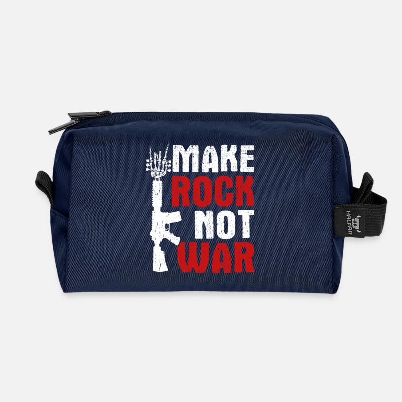 Make Rock Not War Music Guitar Rock Band - Recycelte Kulturtasche - Navy