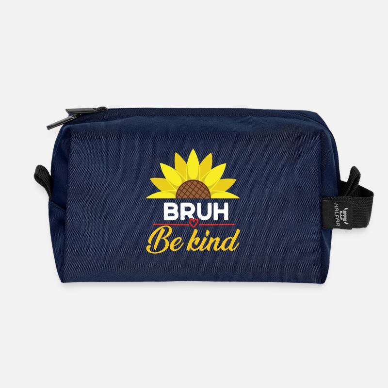 Be Kind Bruh Sonnenblume - Recycelte Kulturtasche - Navy