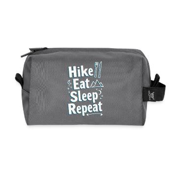 Randonnée Manger Dormir Répéter Plein air Dicton - Trousse de toilette en tissu recyclé - anthracite - Devant