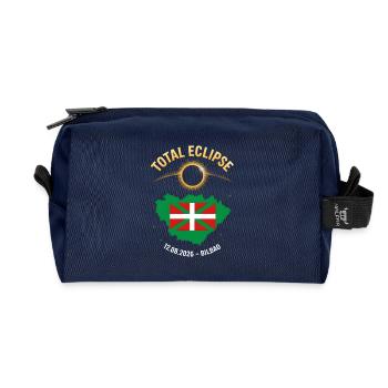 Total Solar Eclipse Bilbao 2026 - Recycled Toiletry Zip Bag - navy - Front