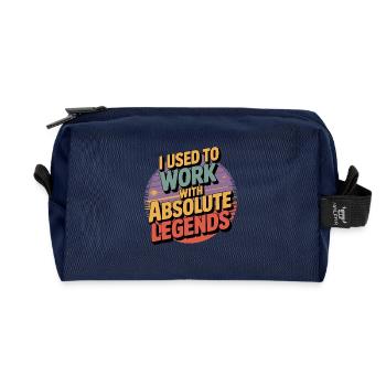 Früher habe ich mit Legend gearbeitet - Recycelte Kulturtasche - Navy - Vorne