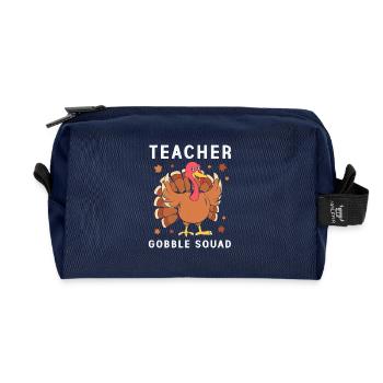 Thanksgiving Teacher Teacher - Recycled Toiletry Zip Bag - navy - Front