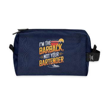 Je suis le barback, pas votre humour de barman - Trousse de toilette en tissu recyclé - marine - Devant