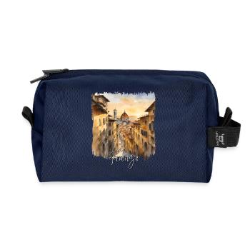 Aquarelle de Florence, Florence Italie - Trousse de toilette en tissu recyclé - marine - Devant