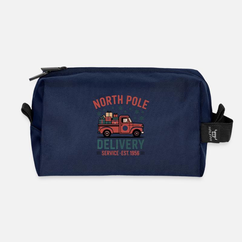 Vintage Weihnachtspost - Recycelte Kulturtasche - Navy