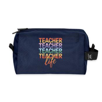 Teacher Teacher Teacher Teacher Life Lehrer - Recycled Toiletry Zip Bag - navy - Front