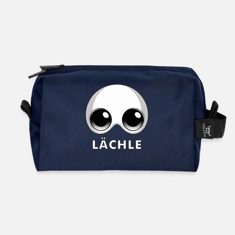 KOPF LÄCHLE - Recycelte Kulturtasche - Navy