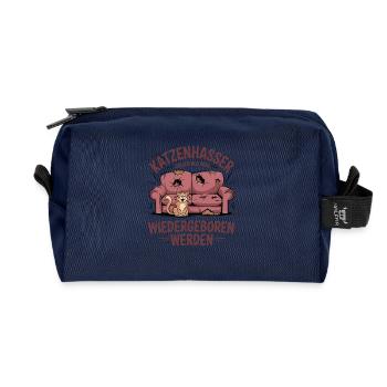 Katzenhasser: Wiedergeburt als Sofa - Recycelte Kulturtasche - Navy - Vorne