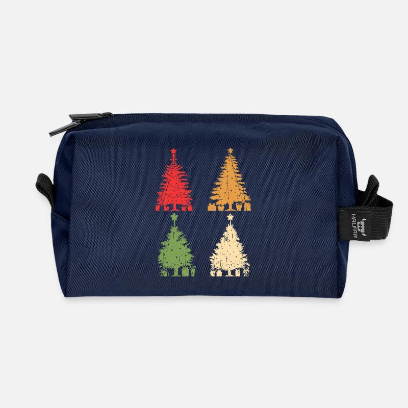 Weihnachtsmann Weihnachtsbaum Weihnachten - Recycelte Kulturtasche - Navy