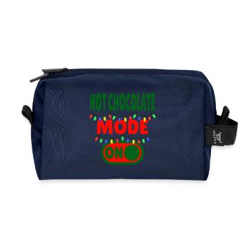 Hot Chocolate Mode ON - Recycled Toiletry Zip Bag - navy - Front