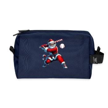 Santa Swing Baseball - Recycled Toiletry Zip Bag - navy - Front