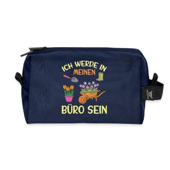 Gardener Saying Gardening Hobby Gardener Allotment Gardener - Recycled Toiletry Zip Bag - navy - Front
