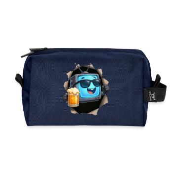 TV Beer - Recycled Toiletry Zip Bag - navy - Front