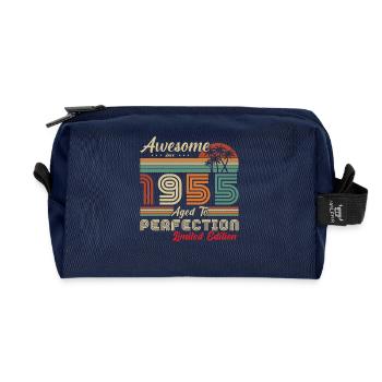  awesome since 1955 - Trousse de toilette en tissu recyclé - marine - Devant