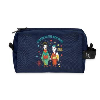 Cheers To The New Year 2026 Celebration Design - Recycled Toiletry Zip Bag - navy - Front