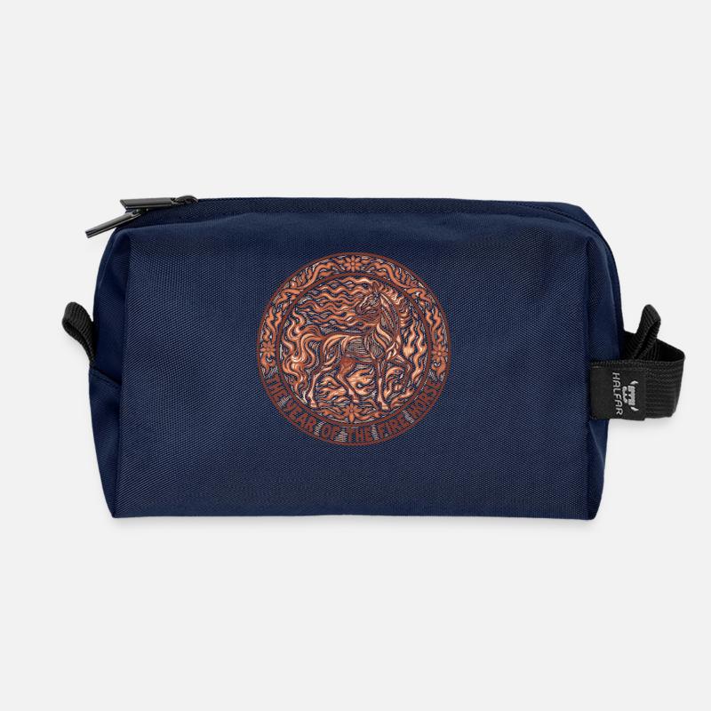 Das Jahr des Feuerpferd-Designs - Recycelte Kulturtasche - Navy