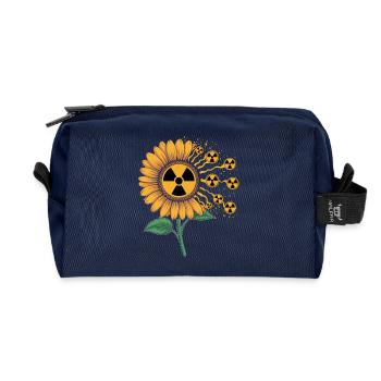 Sunflower Radiation Core - Recycled Toiletry Zip Bag - navy - Front