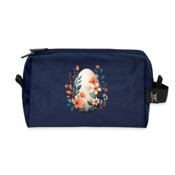 Œuf de fleur de printemps - Trousse de toilette en tissu recyclé - marine - Devant