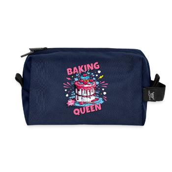 Backing Baking Queen Baking Fairy Baker Cake - Recycled Toiletry Zip Bag - navy - Front
