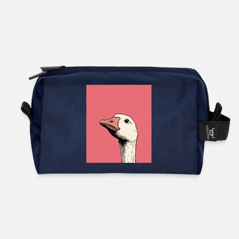 Judgmental Goose Illustration – Funny Animal Art D - Recycelte Kulturtasche - Navy